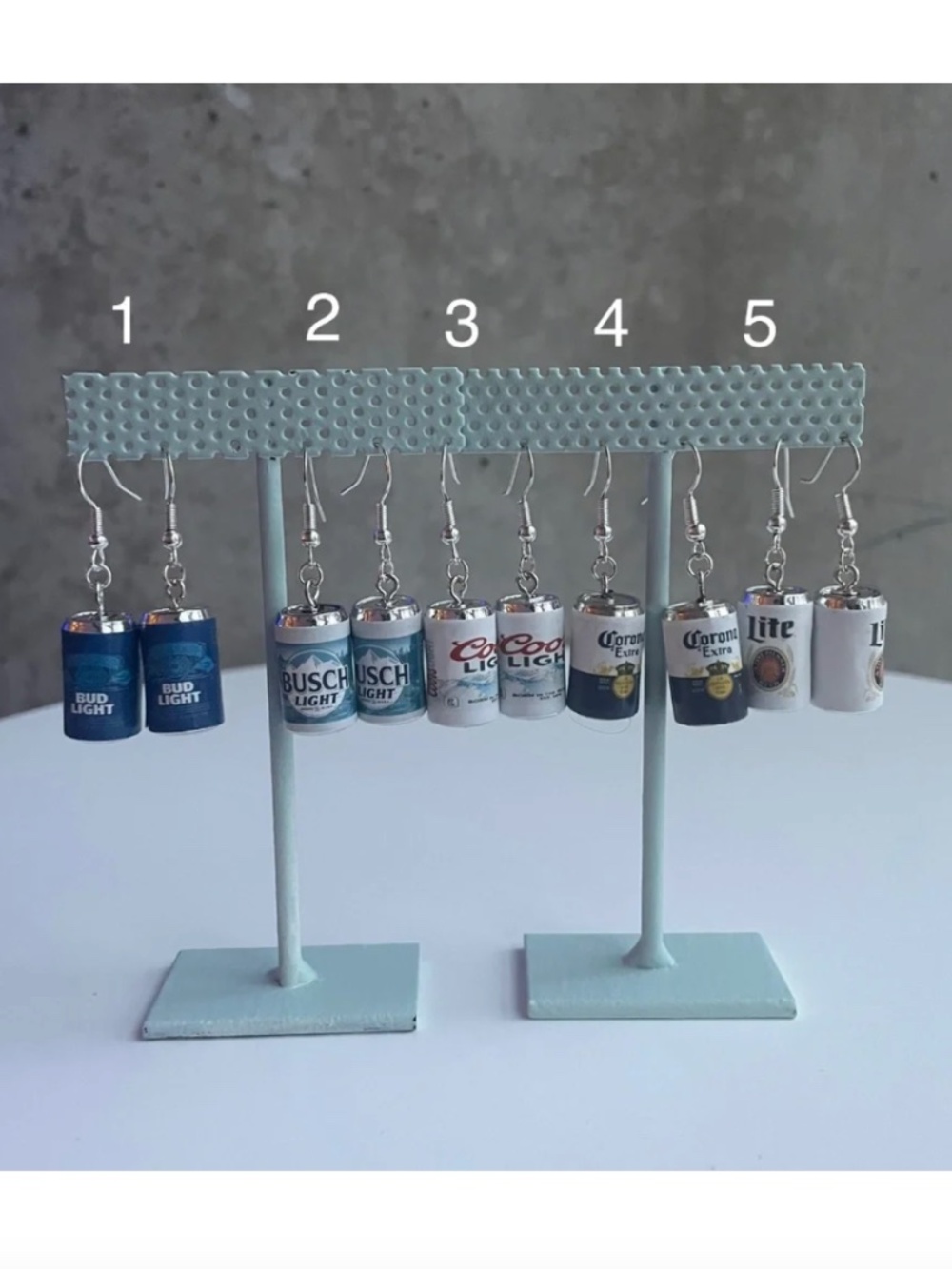 Handmade Beer Can Drop Earrings | Novelty Beer Lover Jewelry | Funny Gift